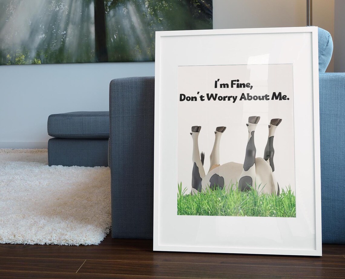 Cow Print Funny Saying Poster, Quirky Decor - Image 3
