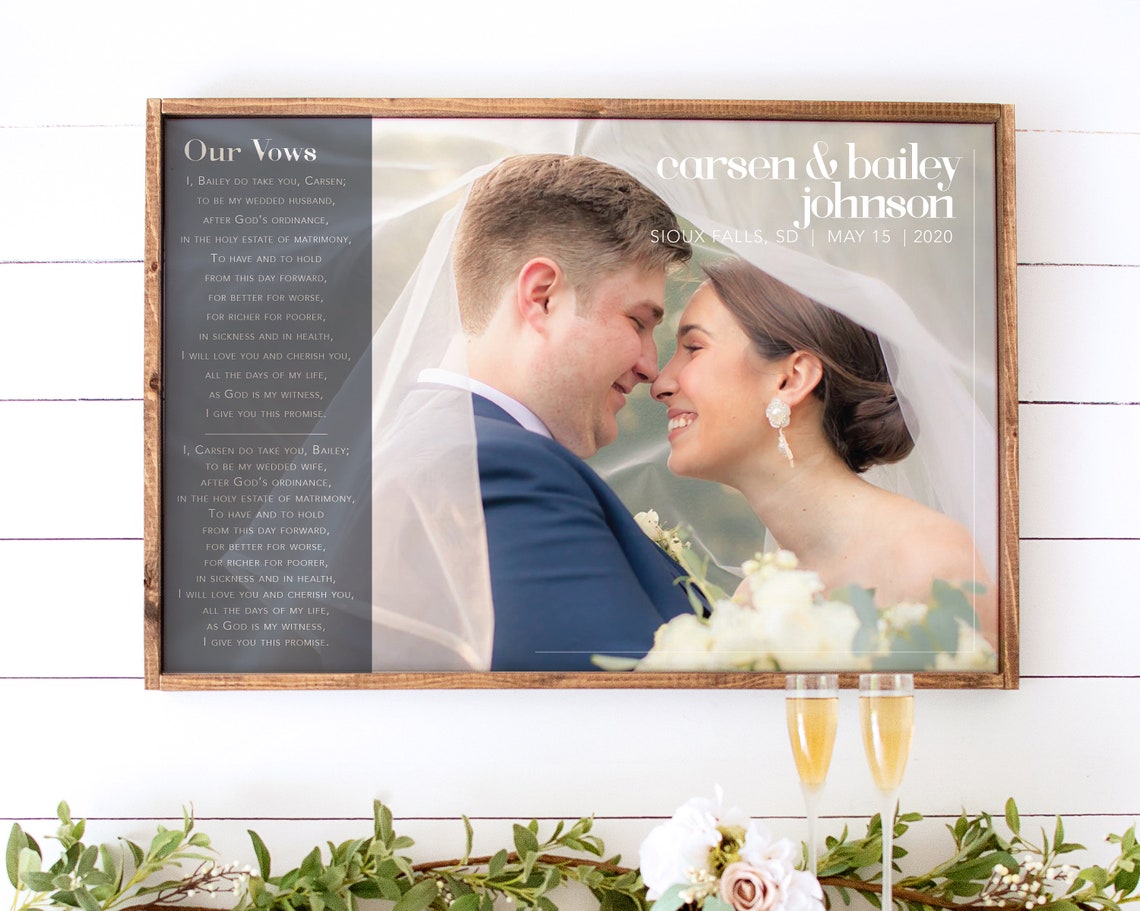 Our Vows Custom Wedding Photo Keepsake Poster With Names And Date - Image 3