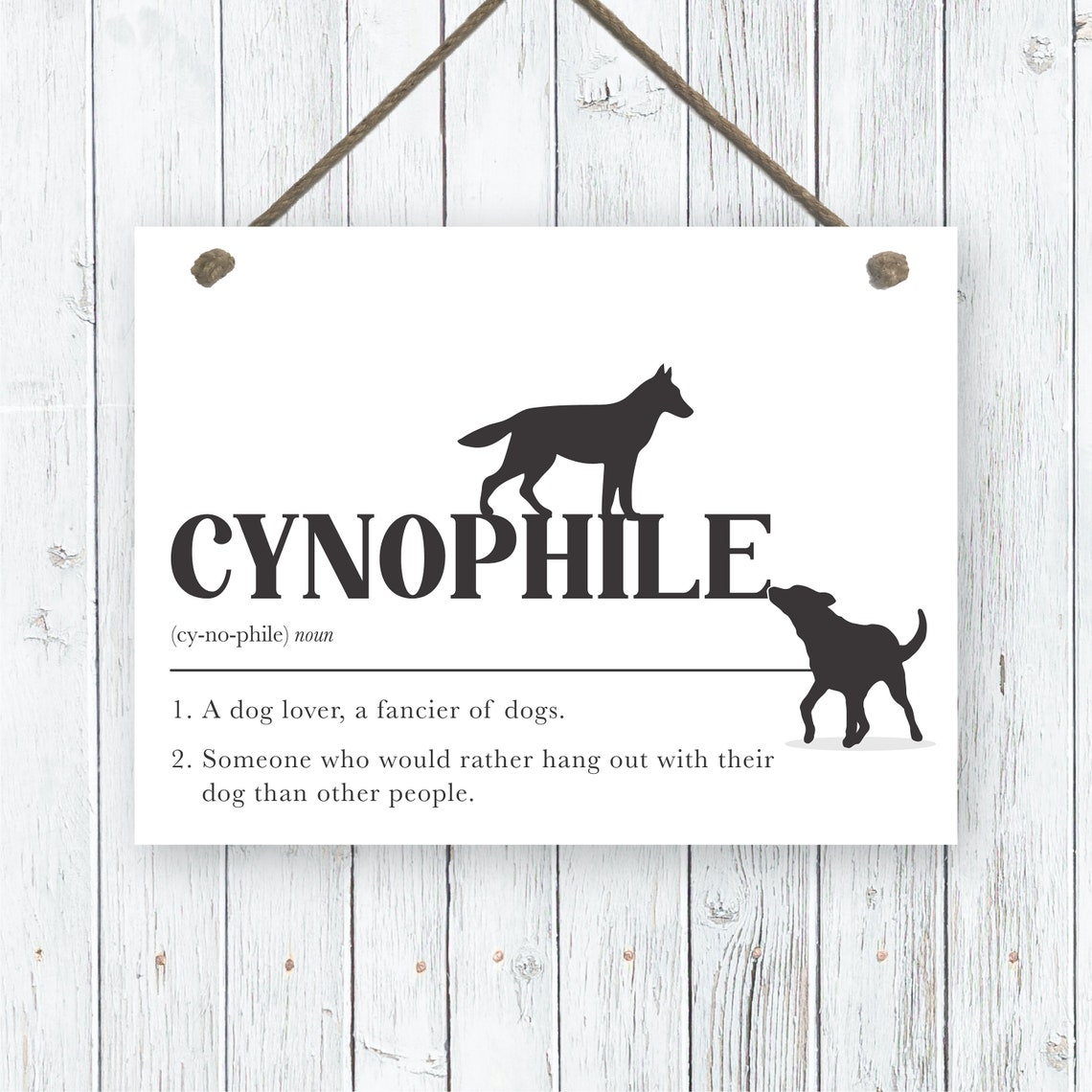 Cynophile Definition Dog Lover Funny Quote Silhouette Poster - Image 2