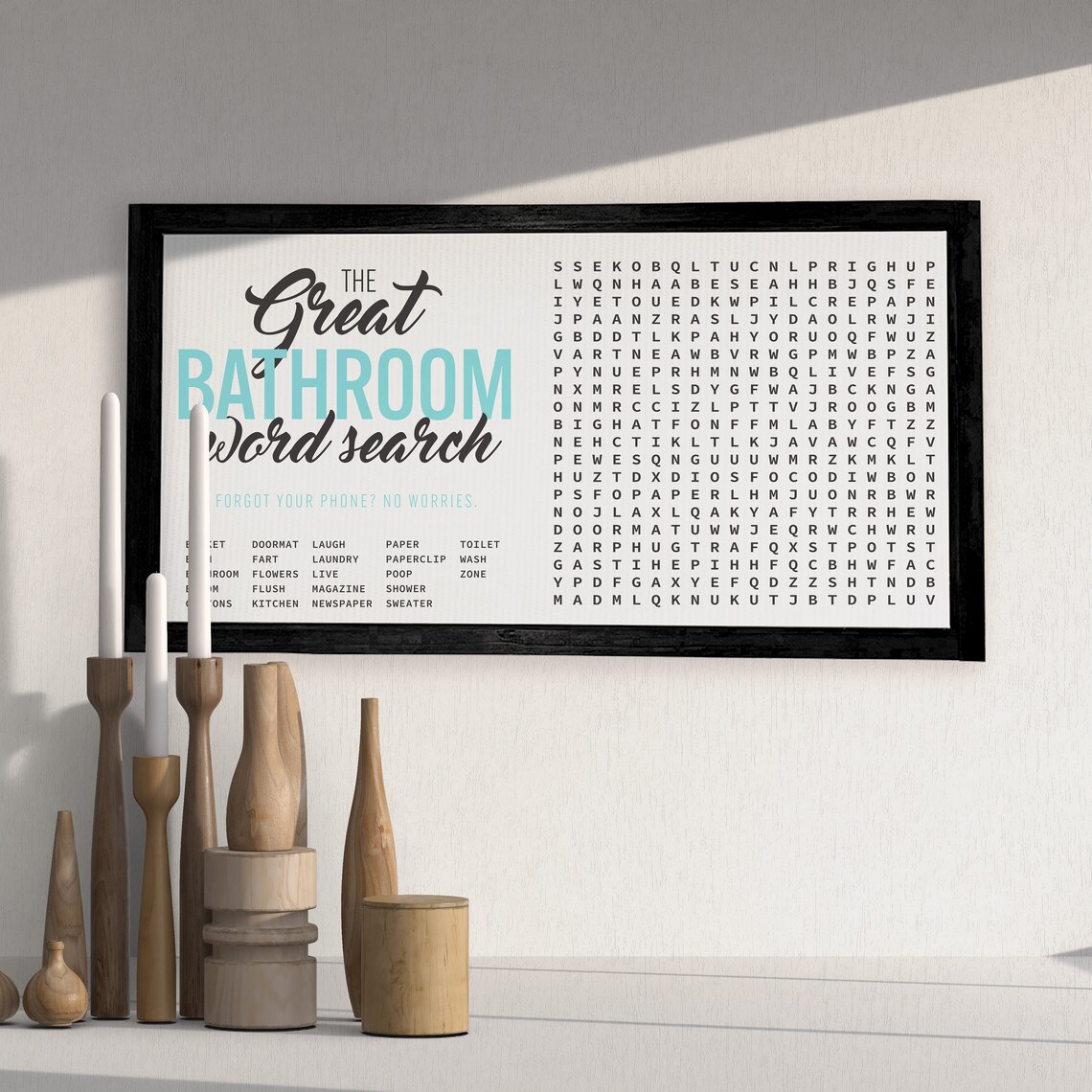 The Great Bathroom Word Search Puzzle Funny Toilet Humor Poster - Image 3
