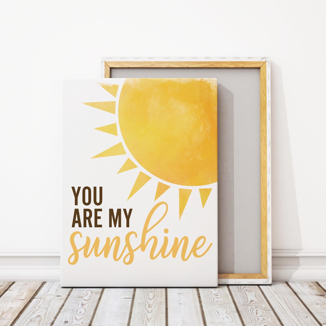 You Are My Sunshine Watercolor Sun Nursery Kids Room Wall Poster - Image 3