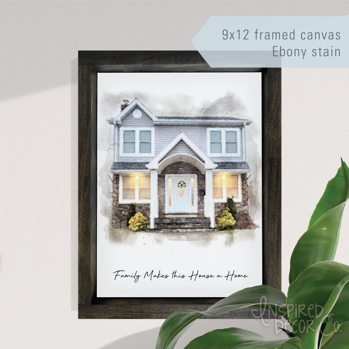Personalized House Portrait Watercolor Effect Art Print - Image 2