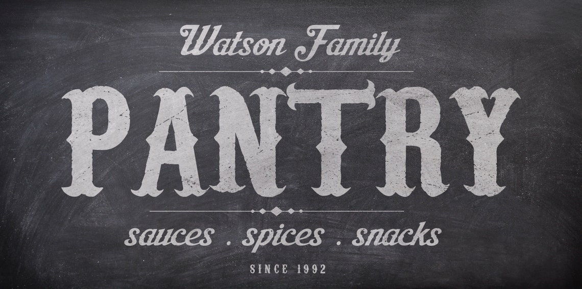 Personalized Family Pantry Chalkboard Style Kitchen Sign Poster - Image 3
