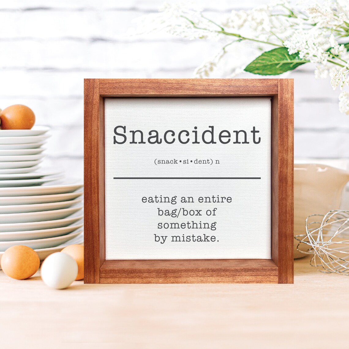 Snaccident Definition Funny Kitchen Wall Art Print