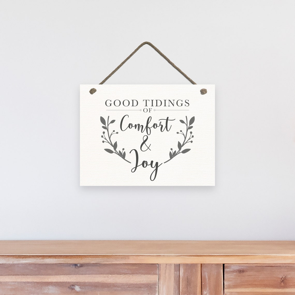Good Tidings Of Comfort Joy Christmas Gift Ideas Framed Farmhouse Signs Holiday And Seasonal Decor Religious Church Signs - Image 2
