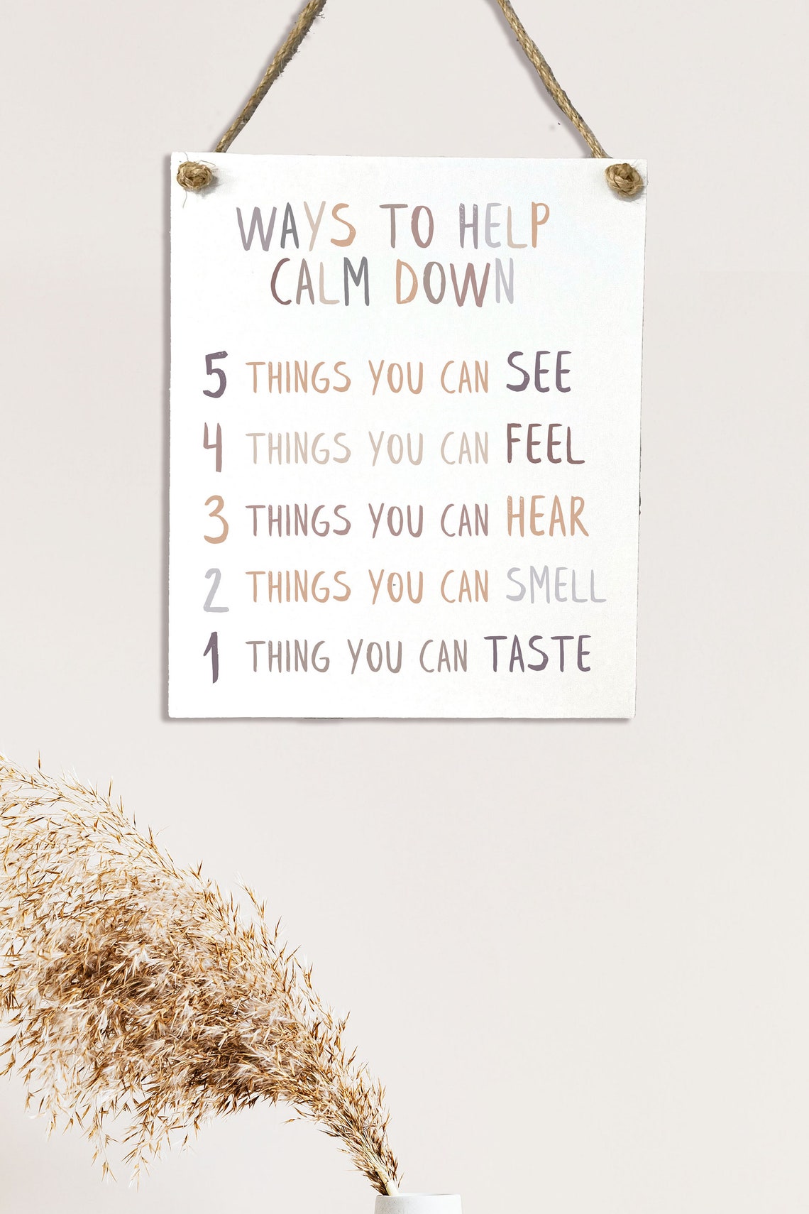 Ways to Help Calm Down 5-4-3-2-1 Grounding Technique Kids Poster - Image 2