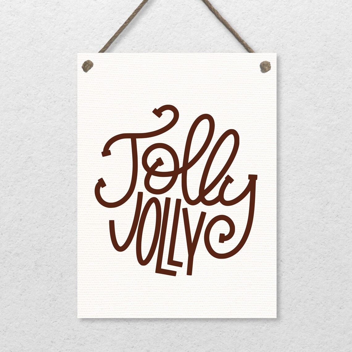 Holly Jolly Christmas Song Script Whitewash Holiday Sign Poster - Image 2