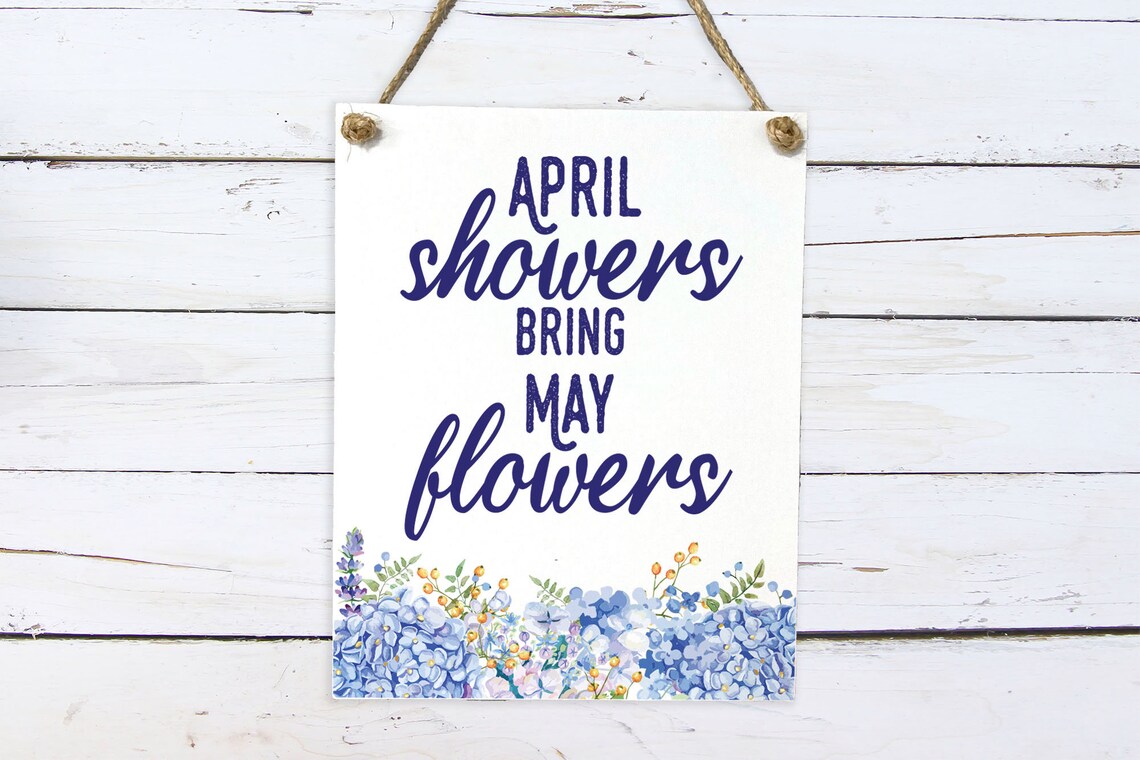 April Showers Bring May Flowers Watercolor Floral Decor Poster - Image 2