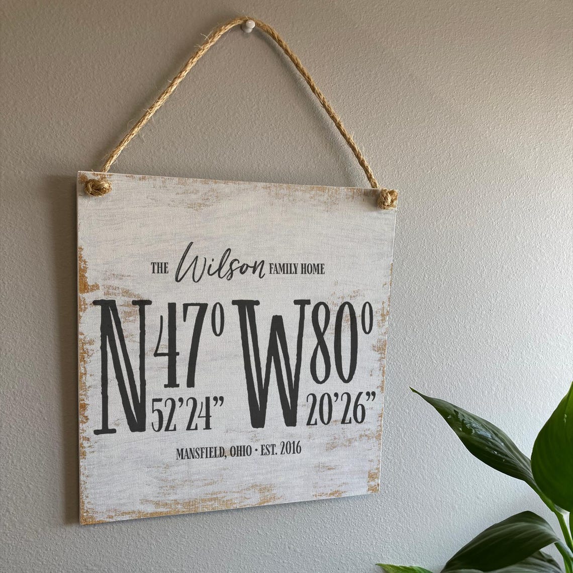 The Wilson Family Home Coordinates Mansfield Ohio Sign Poster - Image 2