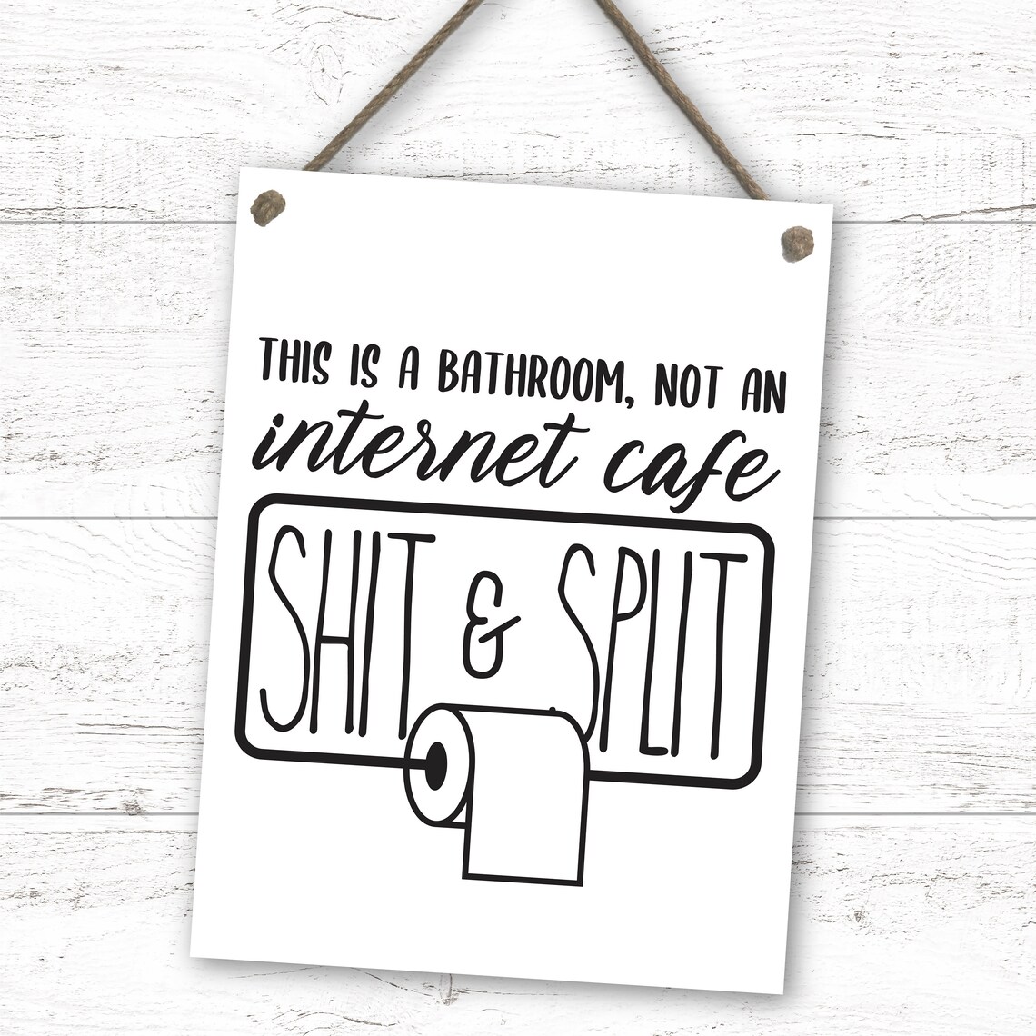 Funny Bathroom Sign "Not an Internet Cafe" Toilet Paper Humor Poster - Image 2