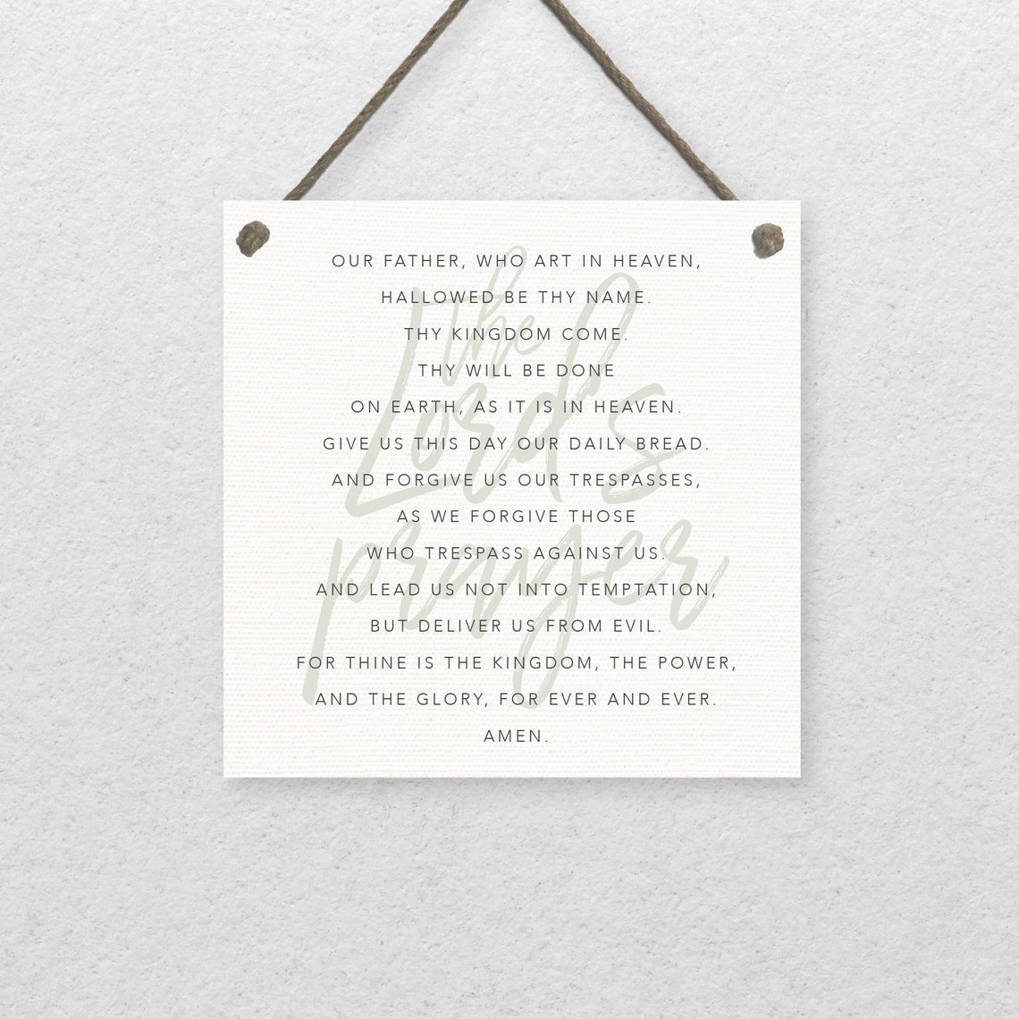 The Lord's Prayer Full Text Light Wood Framed Religious Poster - Image 2