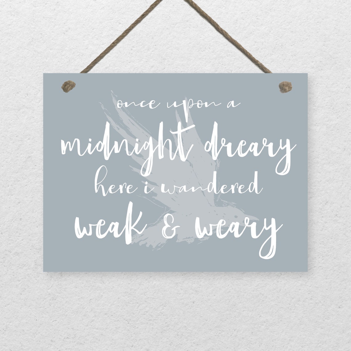 Once Upon a Midnight Dreary Raven Poe Quote Halloween Sign Poster - Image 2
