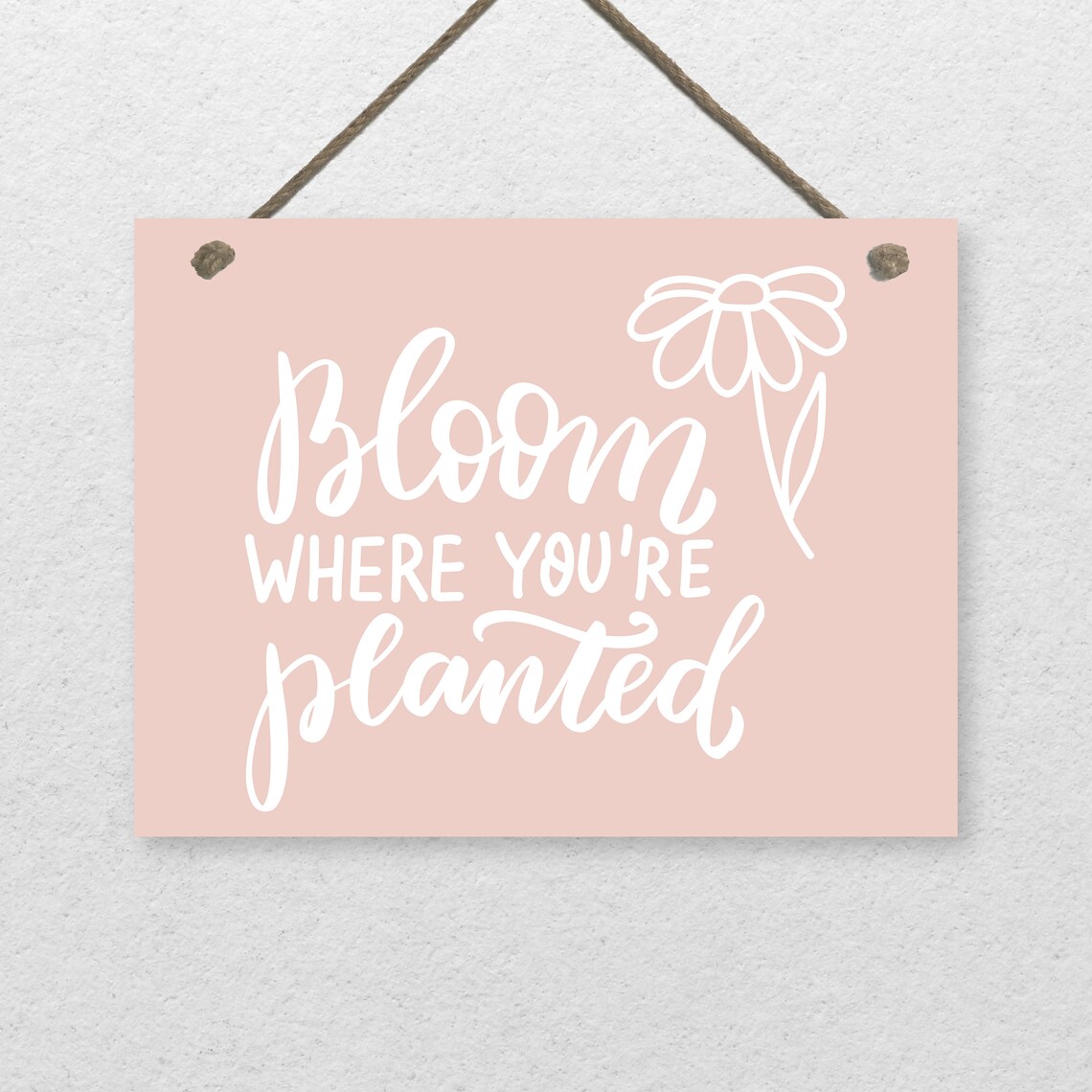 Bloom Where You Are Planted Daisy Inspirational Quote Wood Frame Poster - Image 2