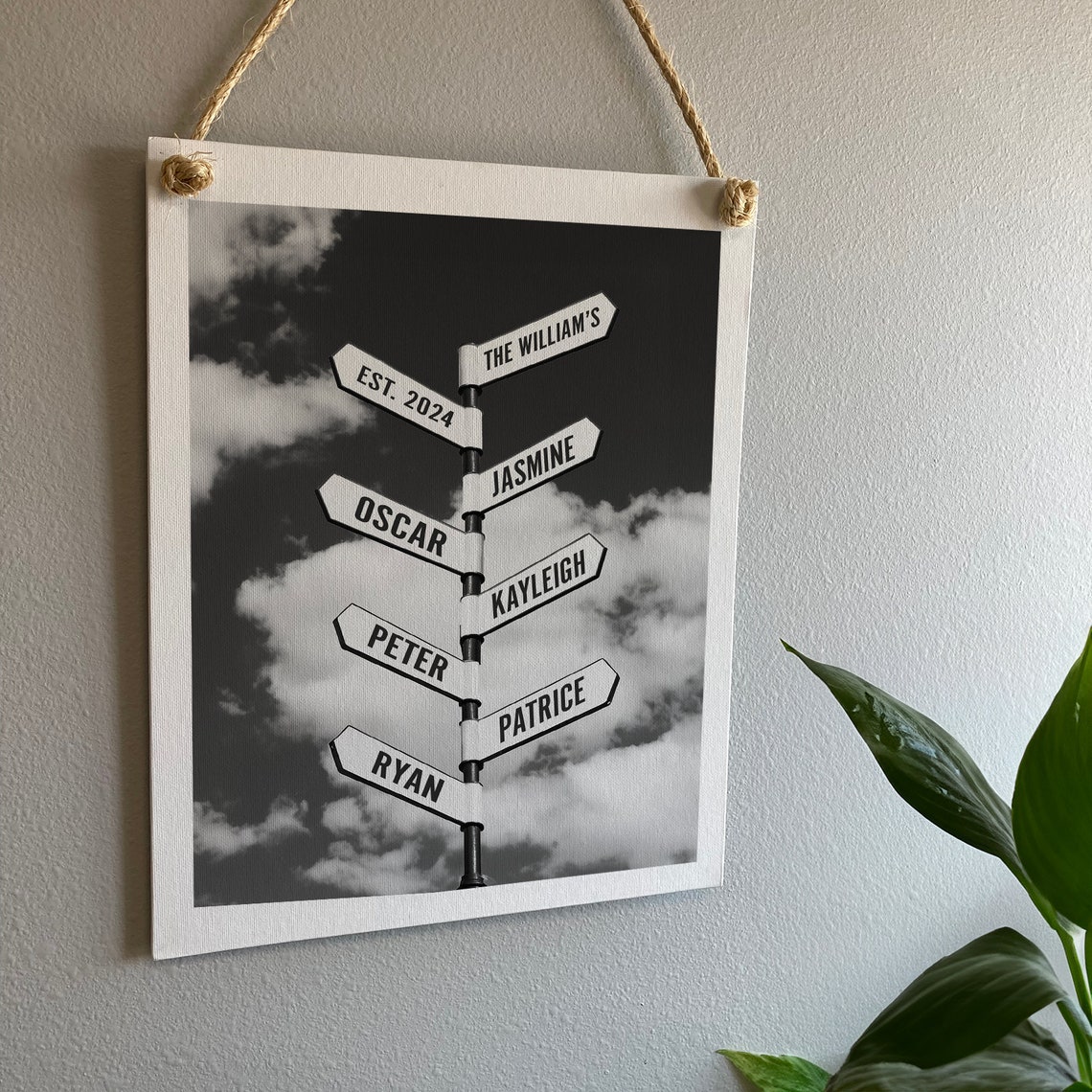 Personalized Family Name Street Signpost Custom Names Date Poster - Image 2