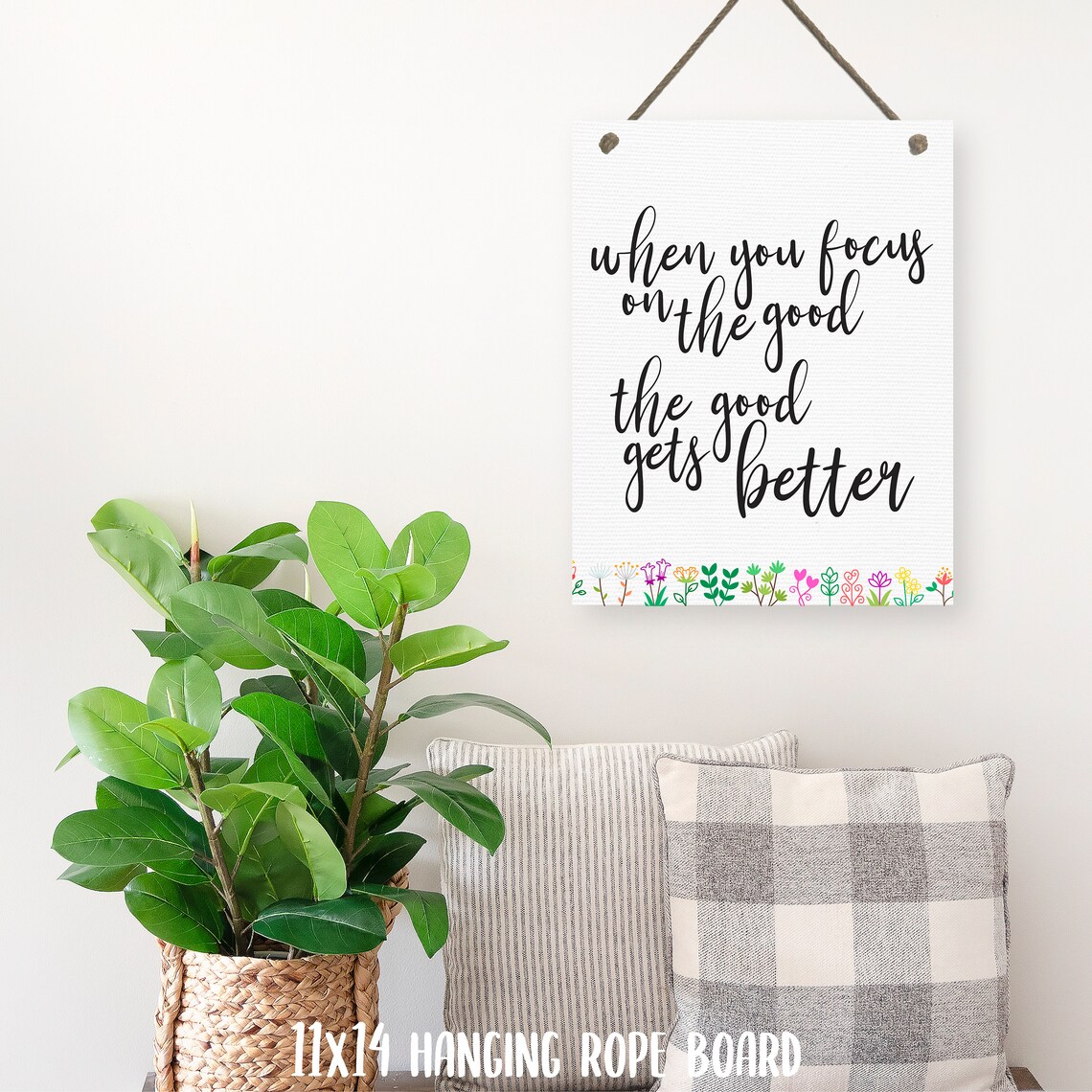 When You Focus On The Good Wildflower Inspirational Quote Poster - Image 2