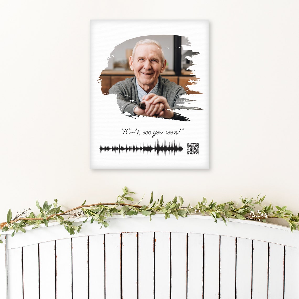 Custom Soundwave Art Photo with QR Code Personalized Voice Gift Poster - Image 3