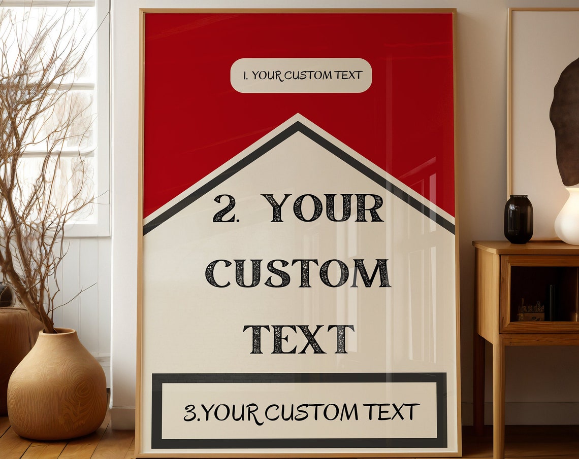 Custom Text Personalized Quote House Retro Style Template Poster
