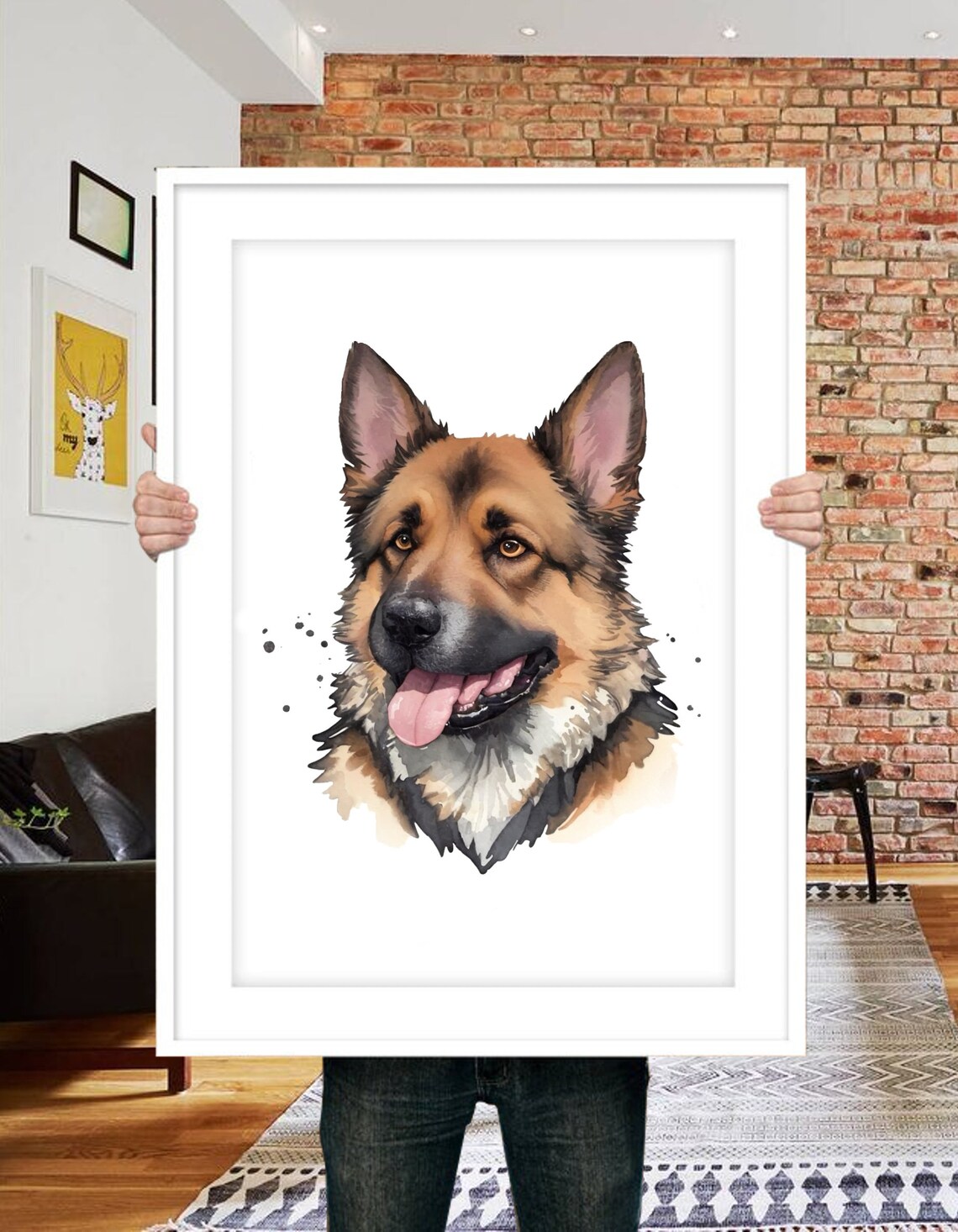 Custom Pet Portrait Dog Portrait Art Print - Image 3