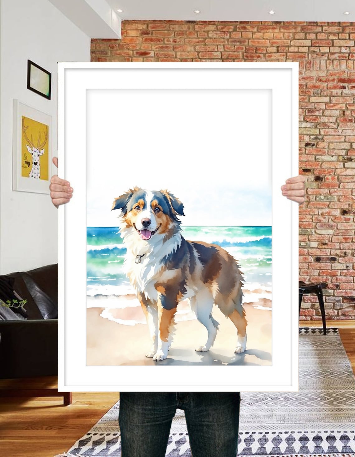Custom Pet Portrait, Watercolor Dog Memorial Gift - Image 3