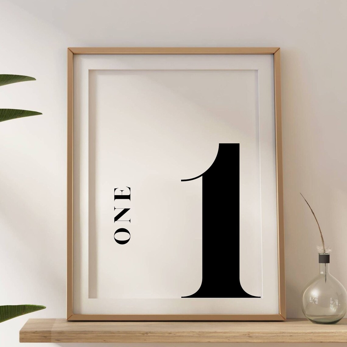 Number 1 Monogram Print, Kids Table Number