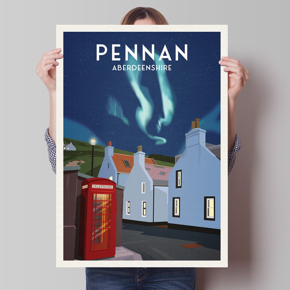 Pennan Travel Poster, Aberdeenshire Scotland Landscape