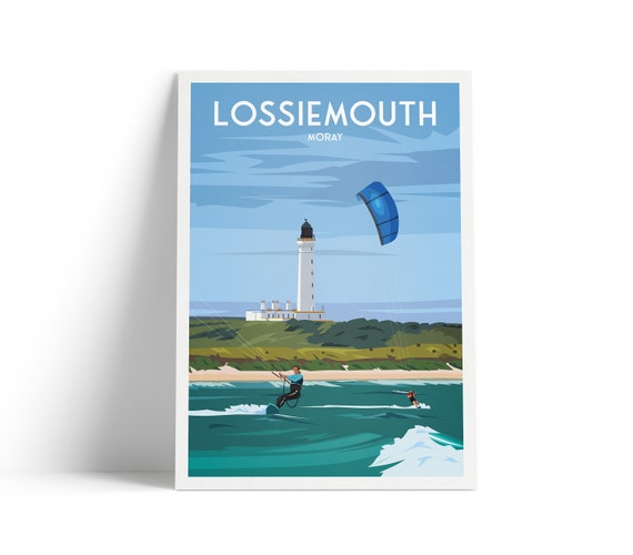 Lossiemouth Travel Poster, Moray Firth Scotland
