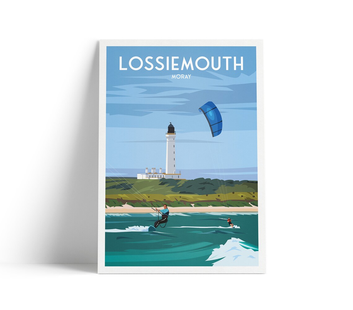 Lossiemouth Travel Poster, Moray Firth Scotland