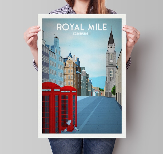 Royal Mile Edinburgh Travel Poster, Old Town