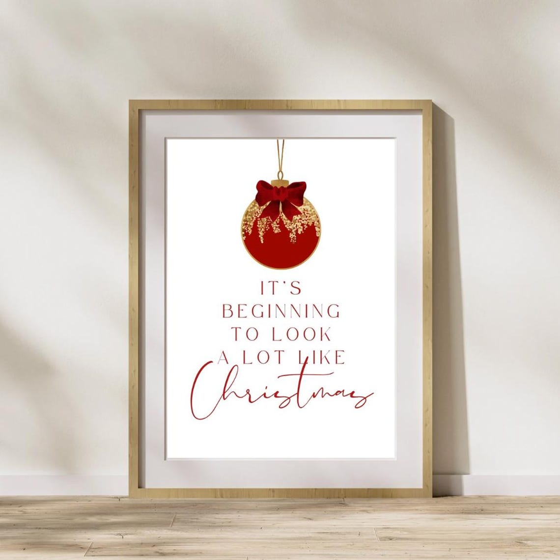 Its Beginning To Look A Lot Like Christmas Gold Ornament Poster - Image 3