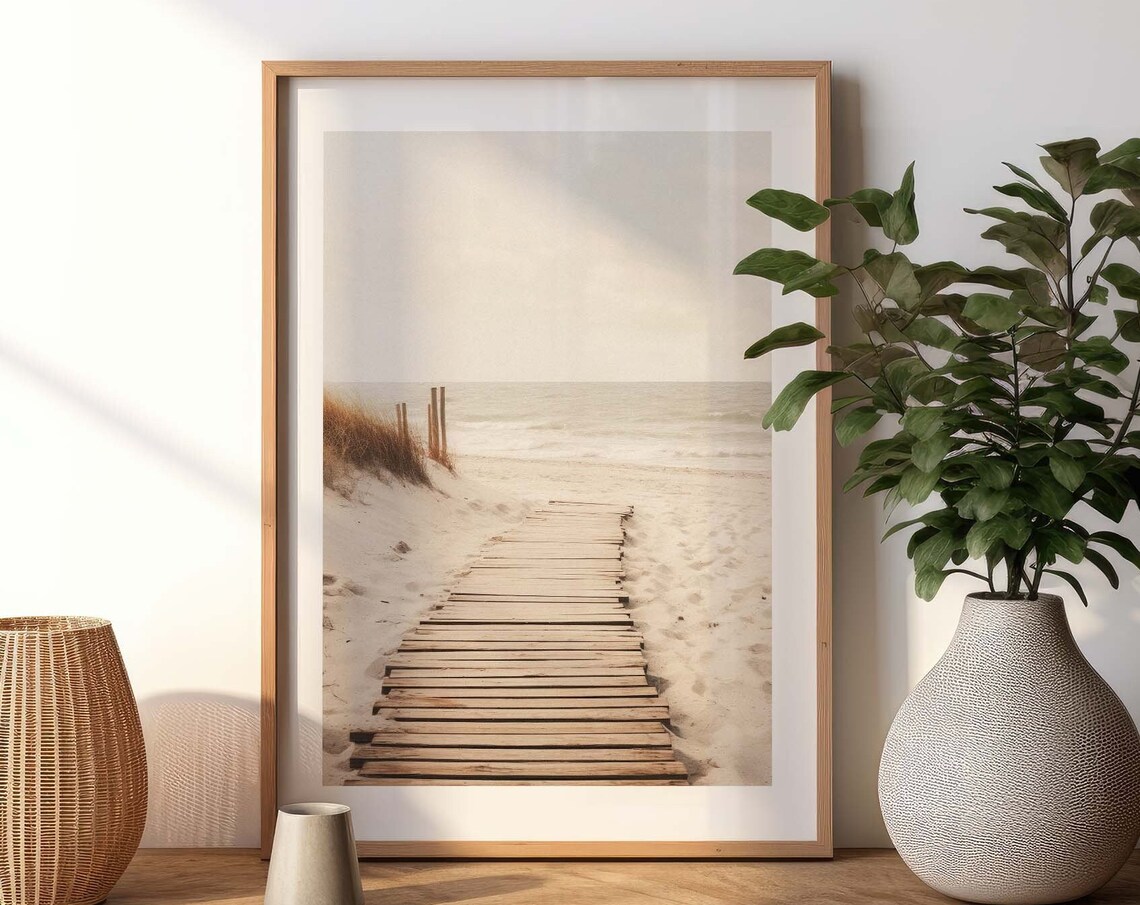 Dunes Beach Path Poster Vintage Boardwalk Sand Ocean Serene Art - Image 3