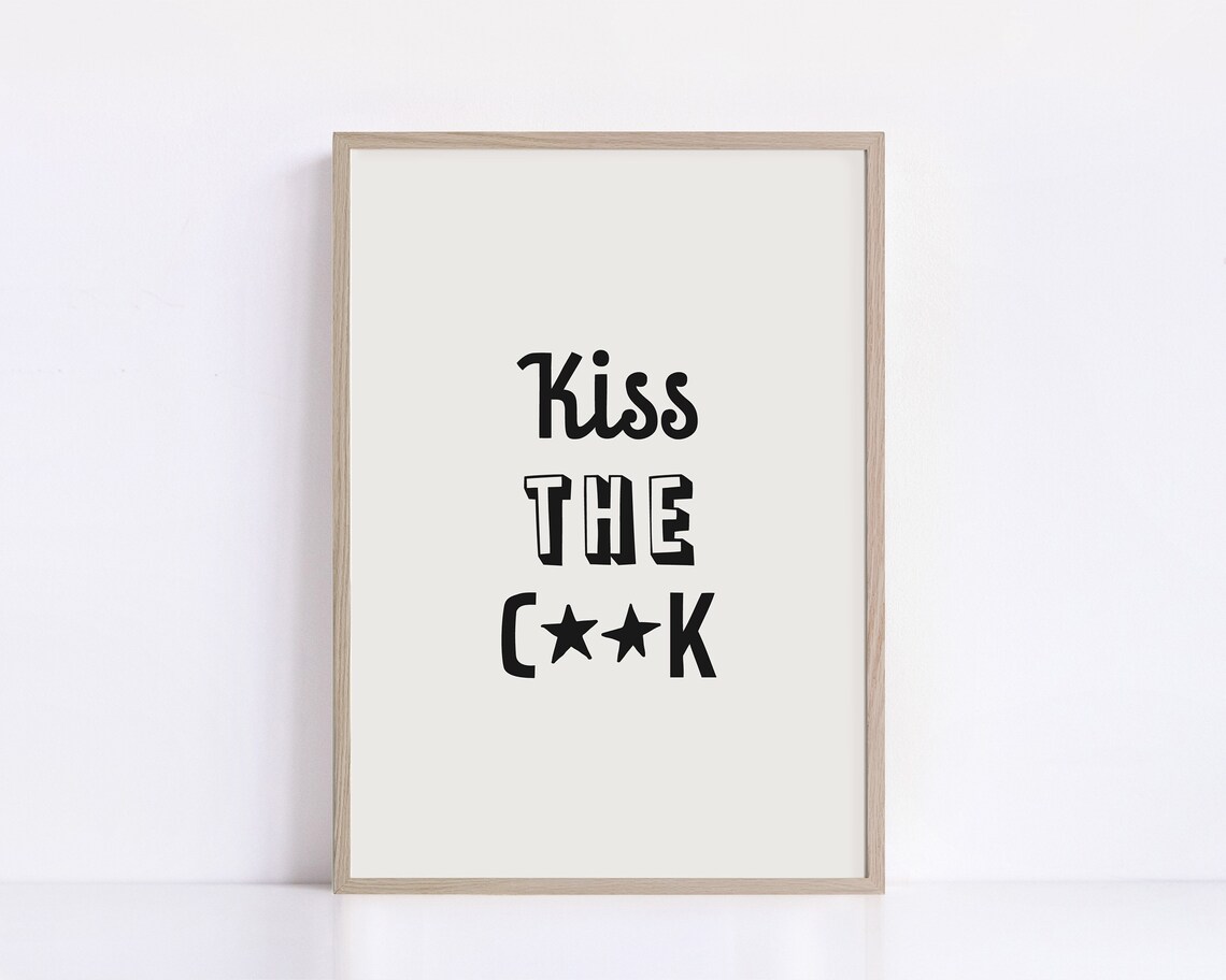 Funny Kitchen Wall Decor Kiss The Cook Sign Typography Kitchen Poster Trendy Kitchen Print Gift For Chef - Image 2