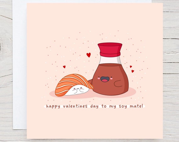 Cute Sushi Pun, Kawaii Valentine Card