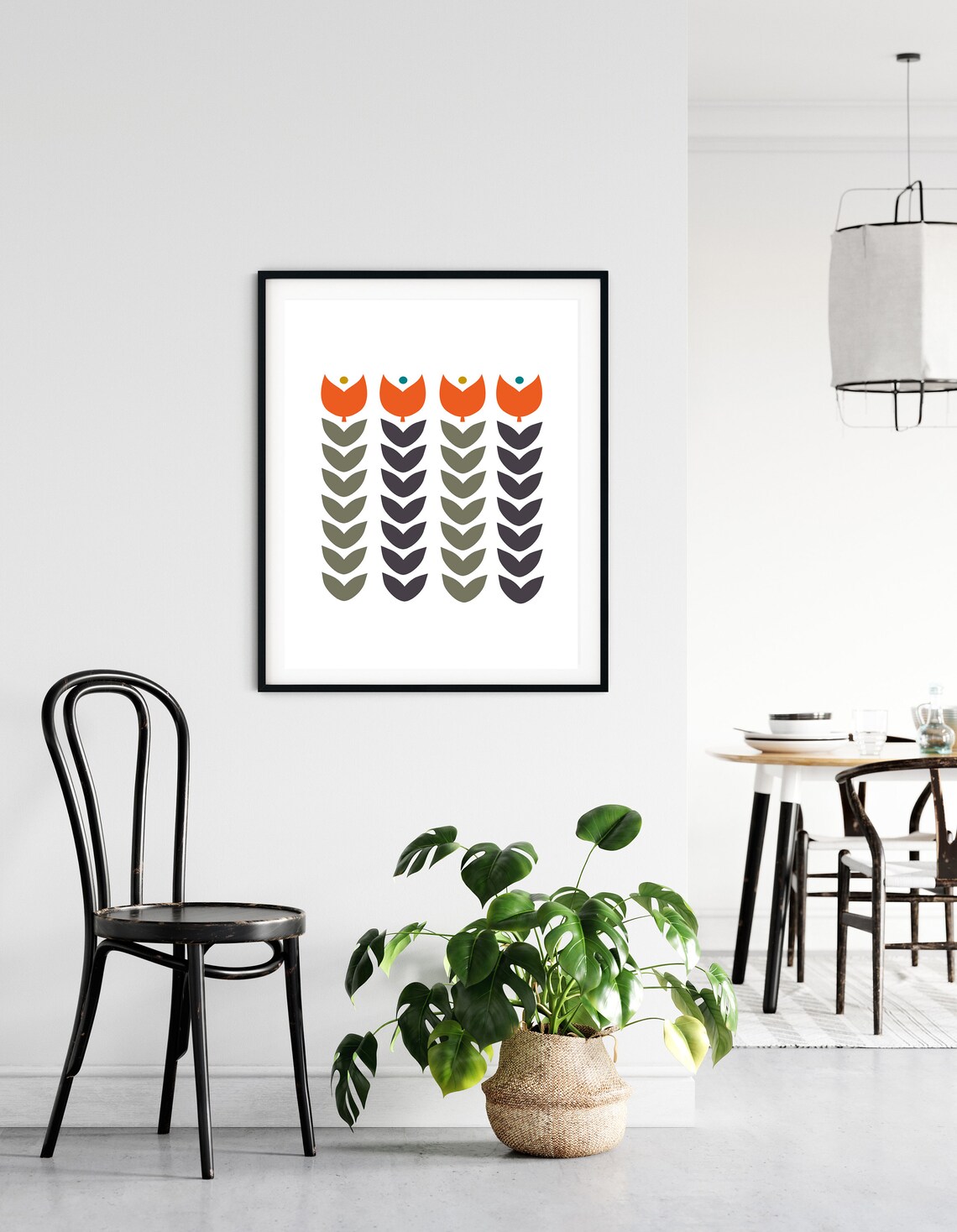 Mid Century Modern Geometric Wall Art Poster - Image 3