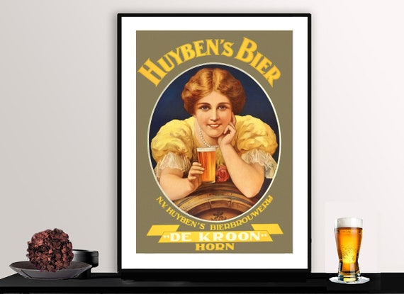 Huybens Bier Vintage Fooddrink Poster Poster Print Or Print Gift Idea Wall Decor
