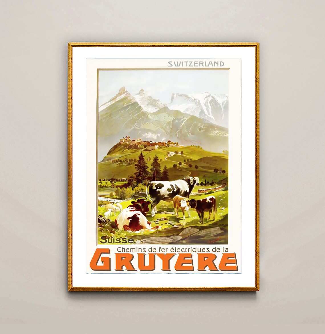 Gruyere Suisse Vintage Travel Poster Print - Image 2