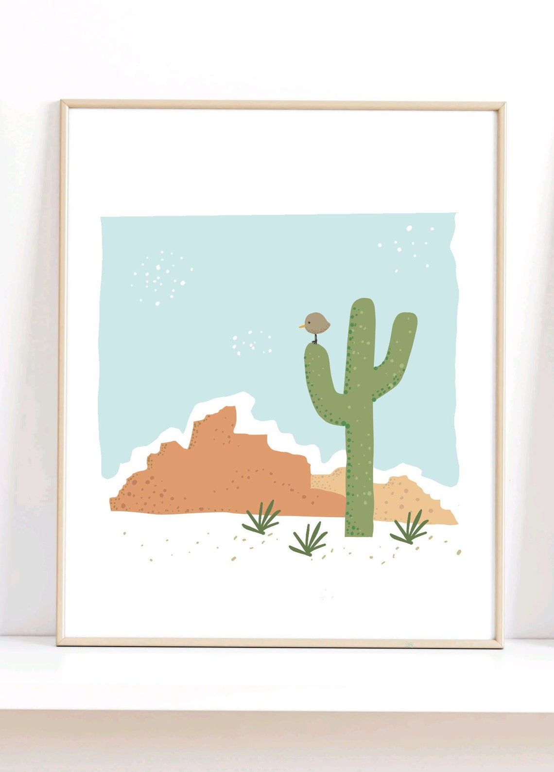 Desert Cactus Baby Room Print Nursery Wall Art Matte Posters Boy Prints