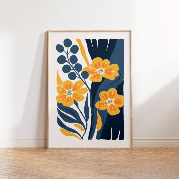 Eclectic Flowers Abstract Floral Poster, Modern Decor