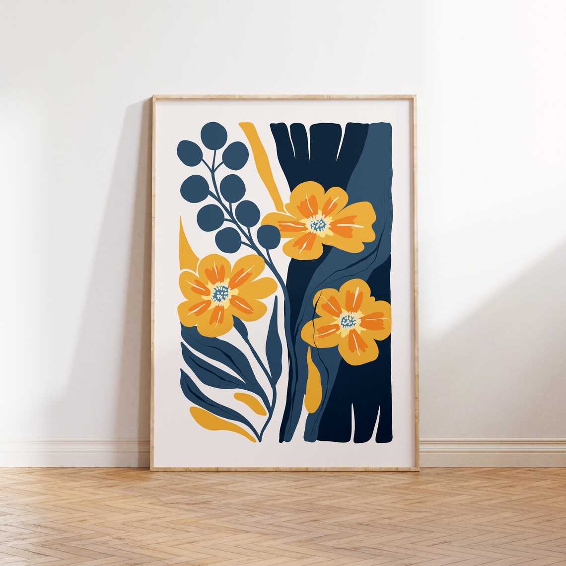 Eclectic Flowers Abstract Floral Poster, Modern Decor
