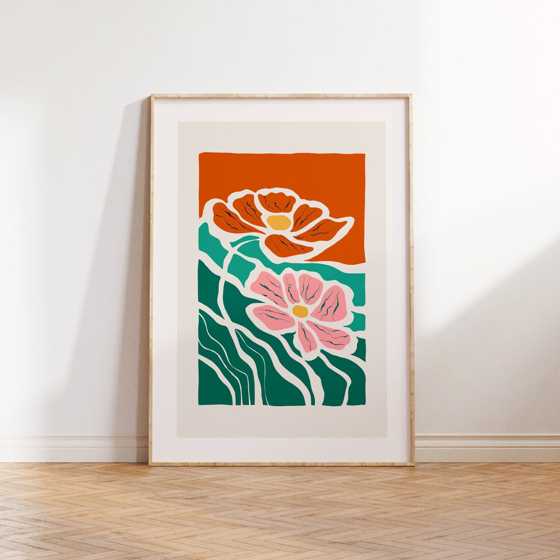 Eclectic Flowers Colorful Botanical Wall Art Print