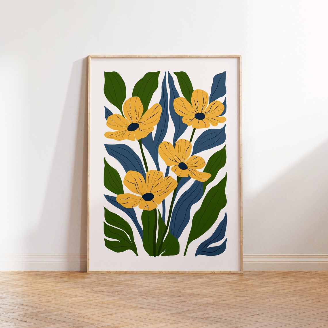 Eclectic Flowers Colorful Abstract Floral Wall Art Print