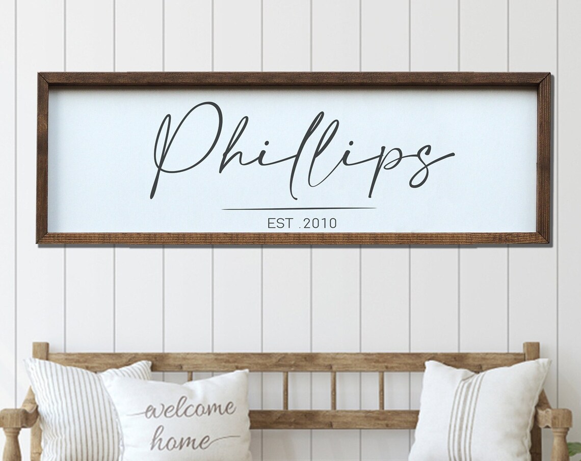 Personalized Family Name Plaque, Wood Sign Art Print