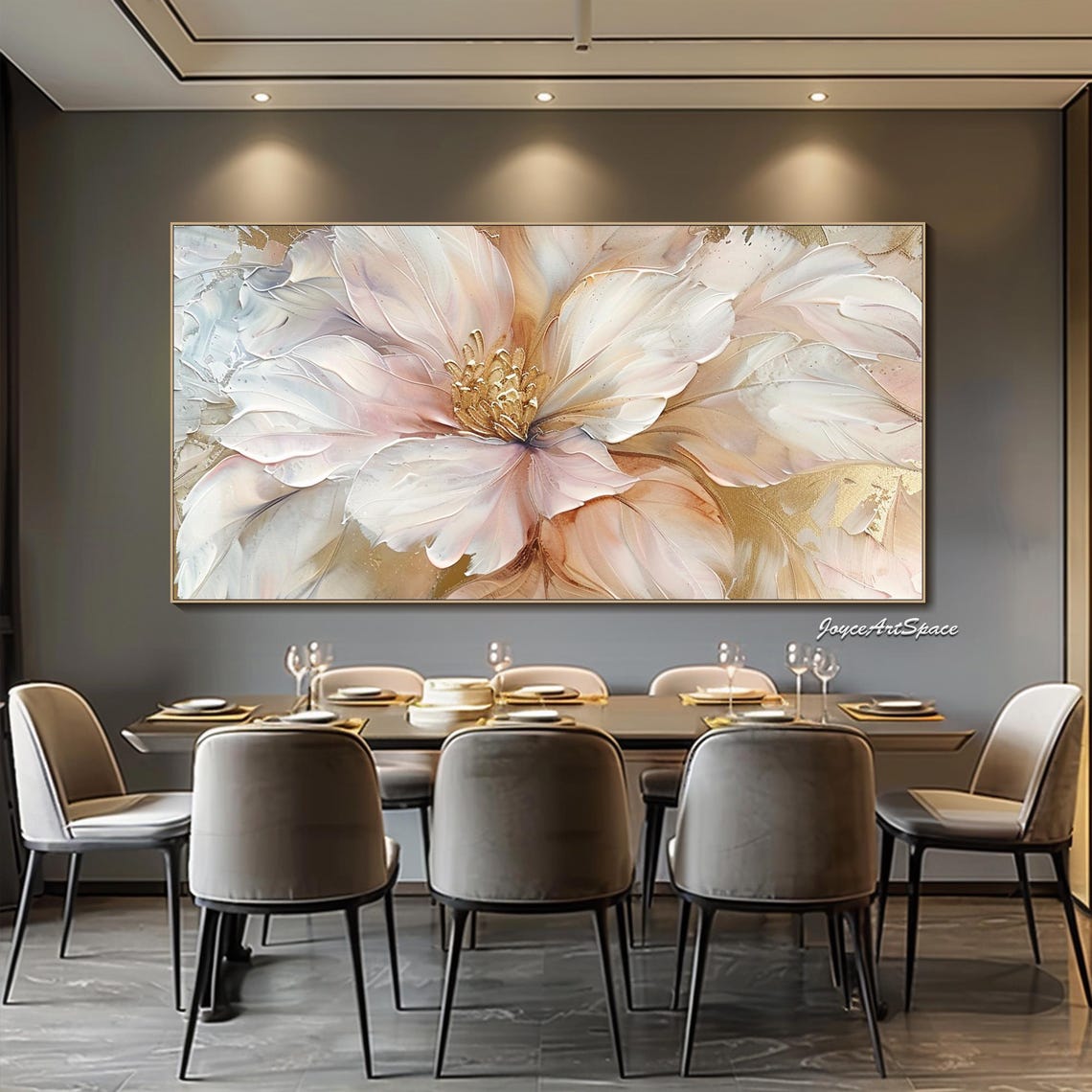 Flower Detail Oil Painting On Original Floral Wall Art Colorful Wall Art Floral Wall Art Trendy Wall Art Abstract Acrylic Painting - Image 2