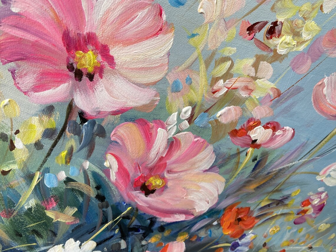 Abstract Flower Oil Painting, Textured Wall Art Print - Image 5