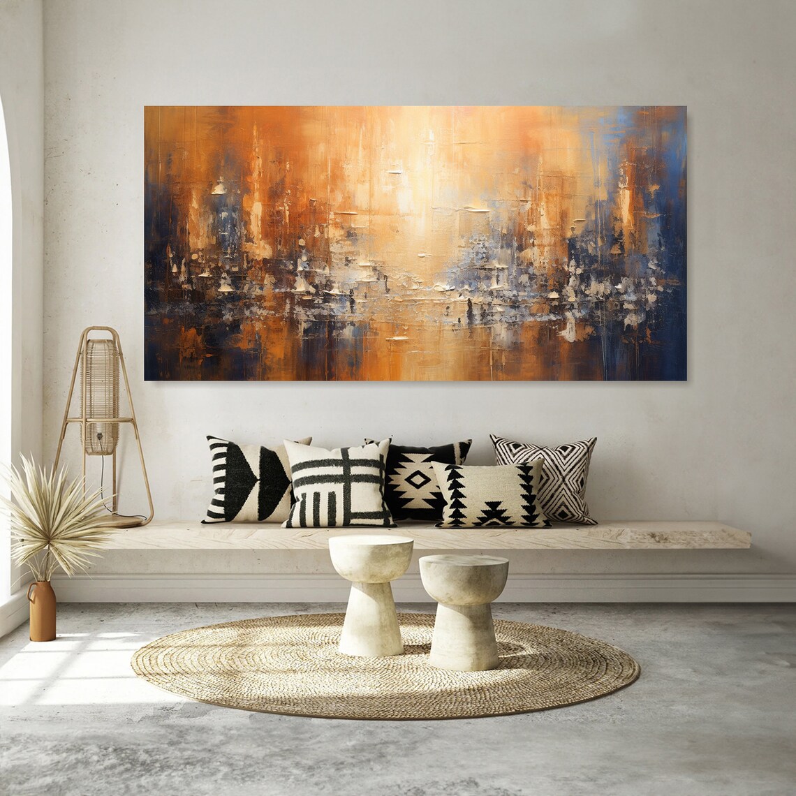 Custom Abstract Textured Oil Painting Wall Art - Image 2