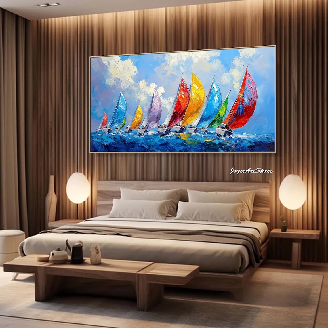 Abstract Sailboat Oil Painting, Minimalist Art Print - Image 5