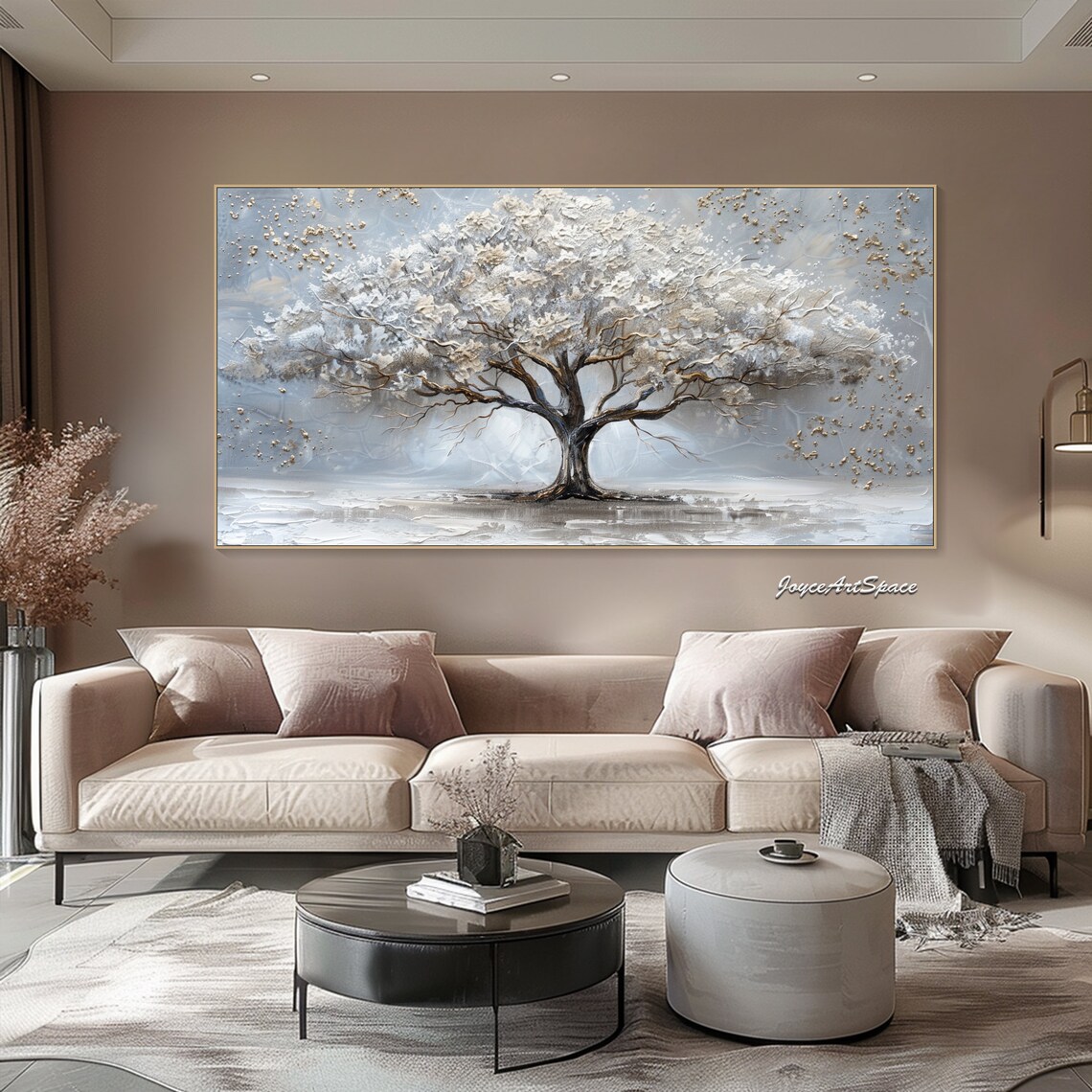 Abstract Tree Landscape, Oil Painting Art Print - Image 2