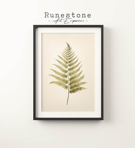 Botanical Fern Frond Sketch Minimalist Vintage Boho Nature Art Poster