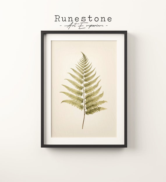 Vintage Botanical Fern Sketch Tropical Boho Wall Art Minimalist Bohemian Hand Drawn Nature Print