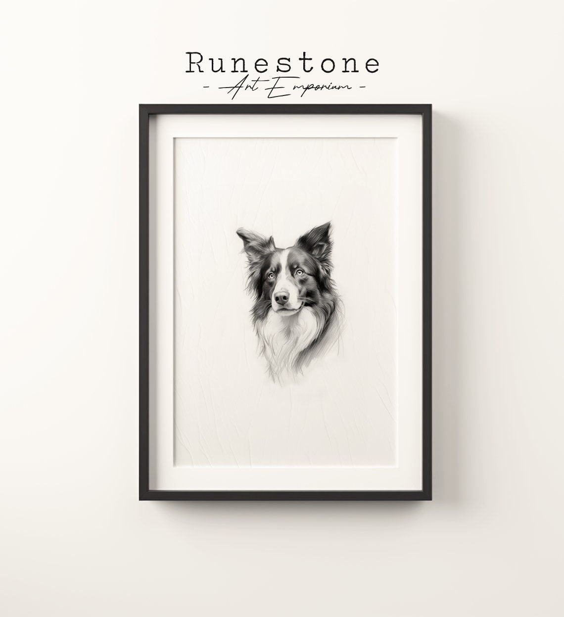 Vintage Dog Sketch Print Sheepdog Wall Art Minimalist Animal Drawing