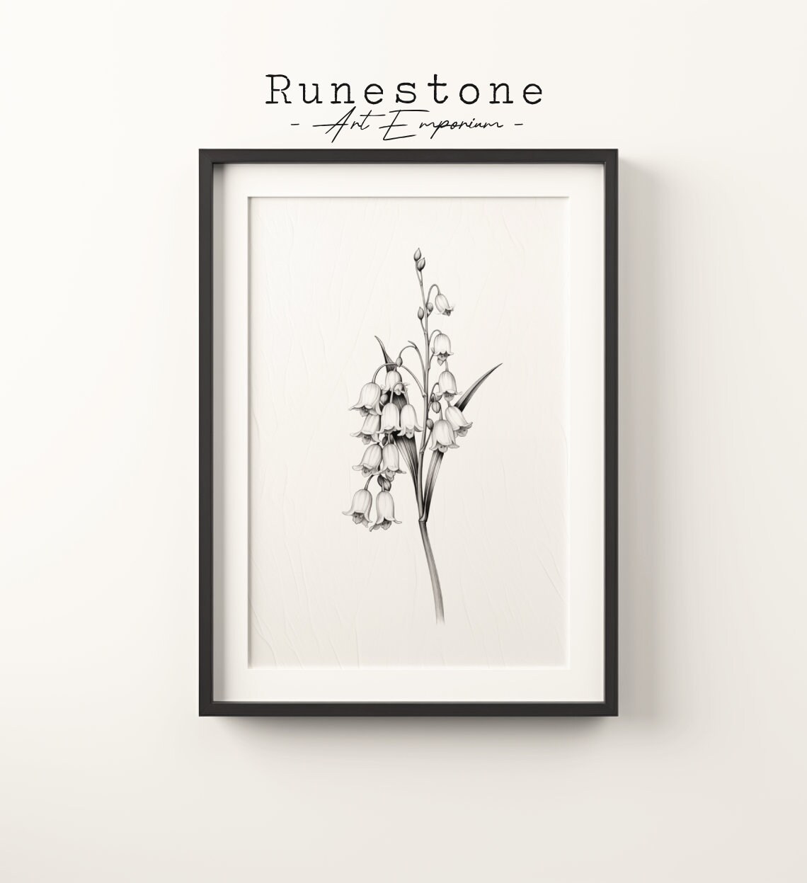 Bluebell Flower Sketch Print, Botanical Wall Art